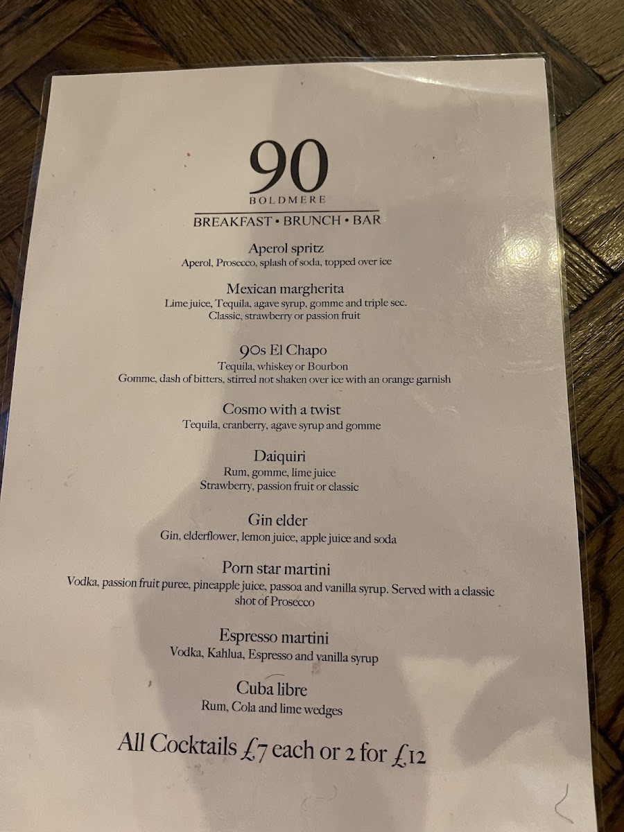 90 Boldmere Menu - Image 2